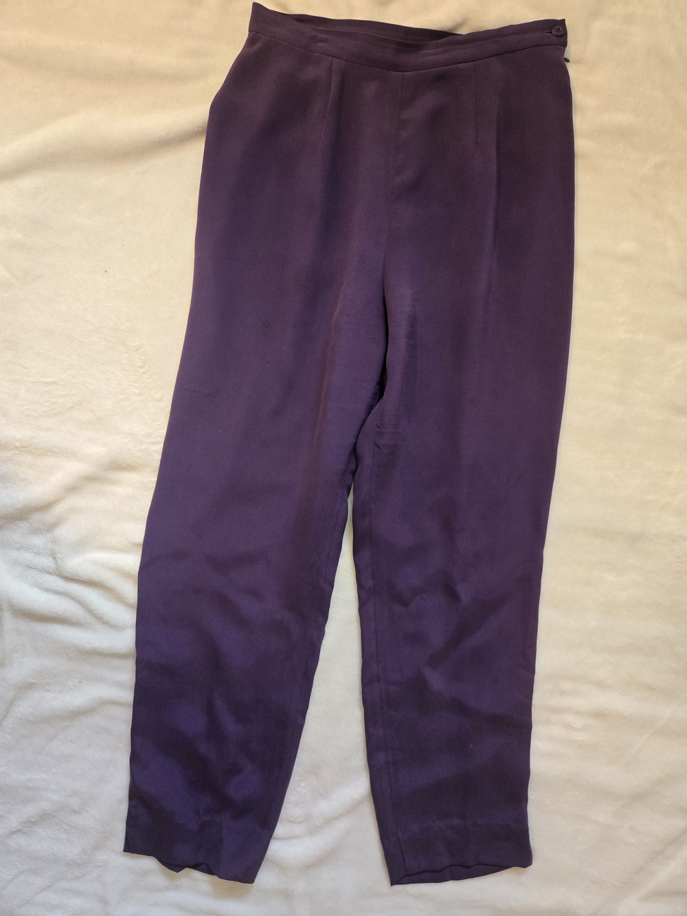 Women's Tailored High-Waist Cropped Pants in Deep Purple